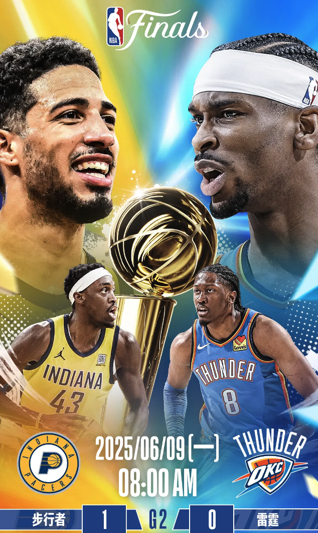 NBA总决赛G2前瞻：雷霆主场背水一战 步行者欲乘胜追击